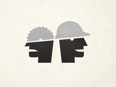 Safety at Work #2 black helmet logo profile saw worker