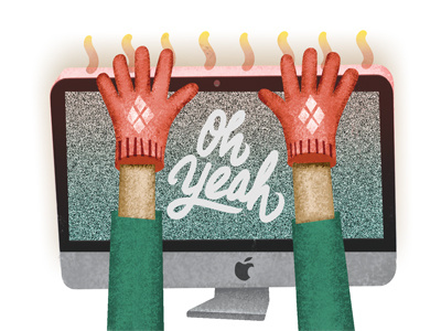 Cold Hands cold gloves hands illustration imac warm yeah