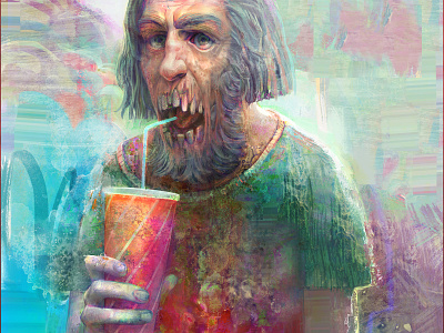 Soft Drink apocalypse character drawing illustration pandemic portrait texture virus zombie