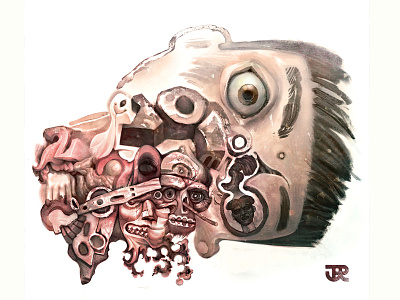 Oh Boy! boy eyes head illustration portrait skull surreal texture