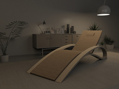 Organic ChaiseLounge - Furniture Design 3dsmax design furniture furniture design industrial mentalray render wood