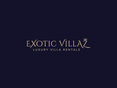 Exotic Villaz crown exotic golden logo luxurious royal