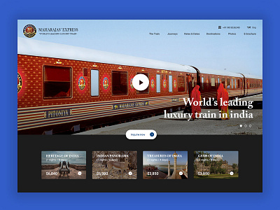 Maharajas Express luxury responsive royal train ui ux vacation website