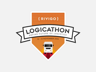 Hackathon badge badge coders colorful developers hackathon logistics technology truck