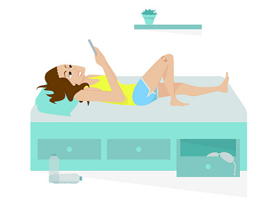 Lounging art character design flat illustration vector