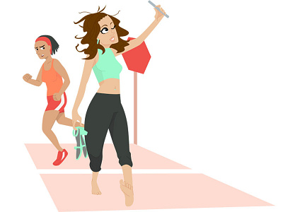 Walk of shame art character design flat illustration vector