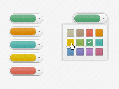 Choosing Colors button buttons color drop down hover hover state palette picker ui