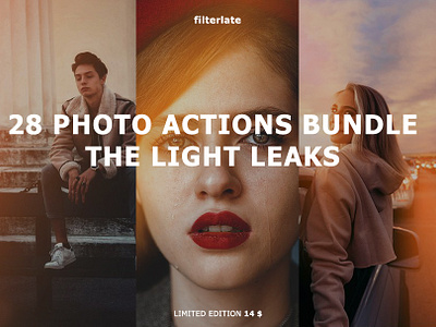 28 Photo Actions Bundle Light Leaks