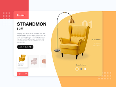 Web Design - Furniture Hero Section bright colors design furniture shopping app ui webdesign