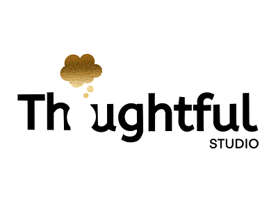 Thoughtful Studio Graphic Designer Logo brand logo designer logo gold graphic designer logo logo thinking thought bubble thoughtful typography logo work mark