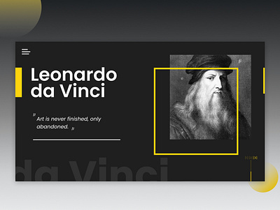 da Vinci Page Concept adobe design landing layout page page design ui ux web website