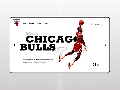 Chicago Bulls page concept adobe design jordan landing layout page page design ui ux web website