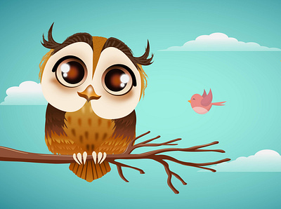 Owl flat illustration vector