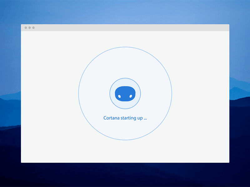 Cortana on desktop : Loading