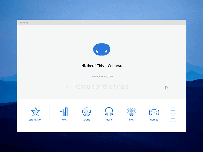 Cortana on desktop : Input cortana