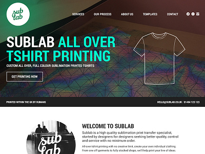 Sublab Web all over custom design printing sublab tshirt web design