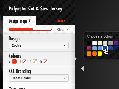 Kit builder colour pick builder design kit sports web