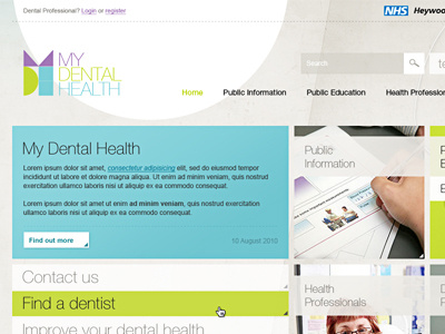 My Dental Health design health illustration nhs texture website