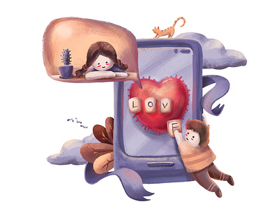 Love Message cartoon character design illustration love valentine valentine day
