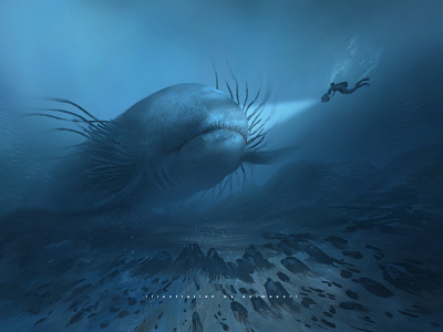 Under water artwork background character concept deepsea illustration landscape nature ocean procreate underwater