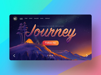 illustration of journey for landing page adventure background backpack camp cartoon character climbing concept illustration journey landscape voyage