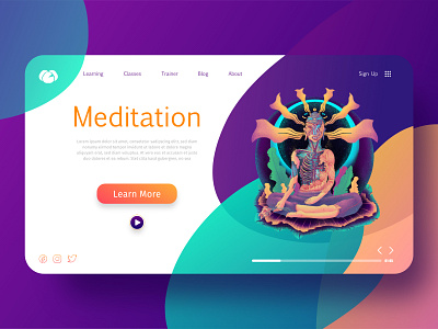 illustration of Yoga and meditation asana background banner buddha buddhism character concept design health healthy human illustration lifestyle meditation pose relaxation training ui webdesign yoga