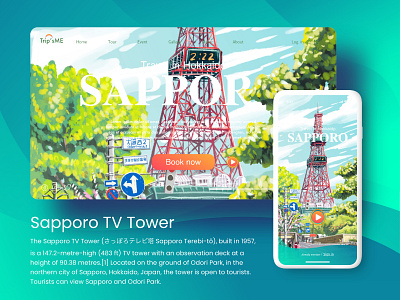 illustration landscape for travel landing page