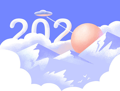 Happy new year 2020 2020 background concept illustration landscape mountain new year snow winter