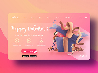 illustration of Gift for Valentine's day background branding business cartoon character concept gift illustration ui valentine valentine day web design