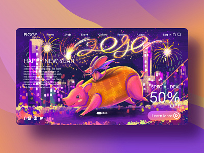 iillustration for Happy new year 2020 artwork background cartoon character concept illustration new year procreate web web design