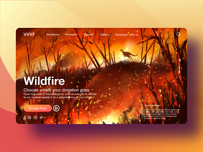 Kangaroo run away from wildfire australia background character concept enviroment illustration kangaroo landscape nature ui web web design wildfire wildlife