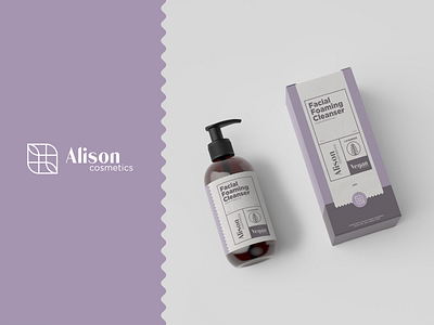 Alison Cosmetics branding illustrator lavender packaging skincare