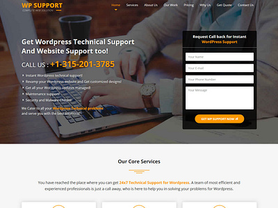 wpsupporthelpline.com design ui web website