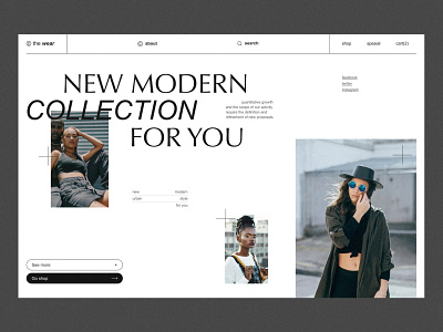 Online shop "The wear" design figma minimal minimalism typography ui web design