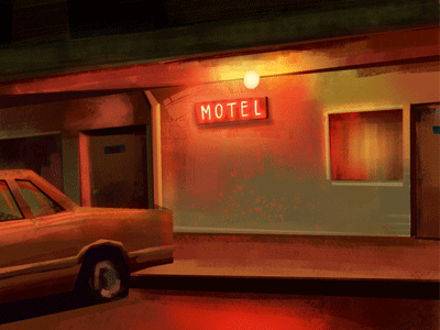 Who's Outside animated gif digital painting gif motel motion design photoshop