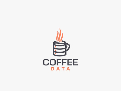 Coffee data coffee design icon logo minimal vector