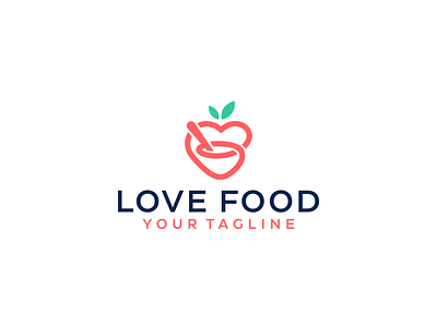 LOVE FOOD bowls food fruits logo logo modern restaurant