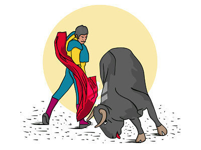 matador in cartoon flat illustration design illustration logo ui ux vector