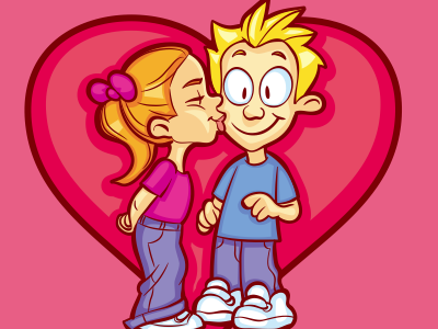 Smooch! heart illustration kids kiss love smooch