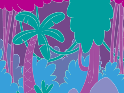 Pink Jungle illustration jungle trees