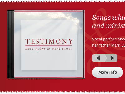 Testimony Album Cover album cd mary rubow tesimony web design