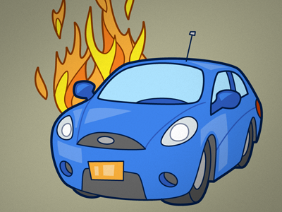 Car On Fire car fire illustration