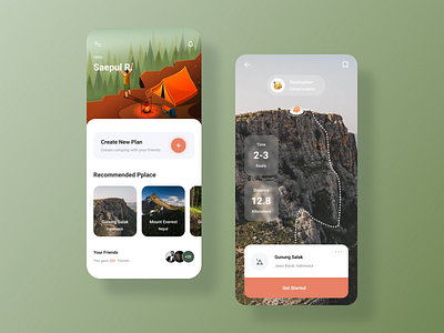 Nature, navigation, travel app, camping