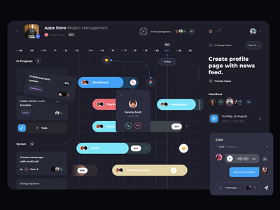 Dark Dashboard design illustration ui web