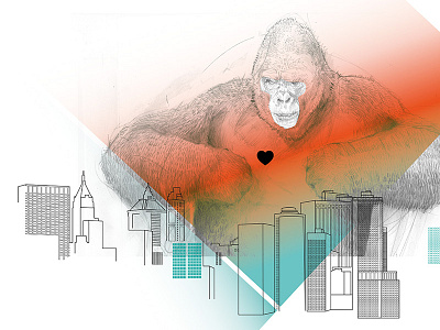 Gorilla bookdesign drowing illustration