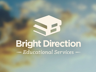 Bright Direction Logo book books branding bright clouds direction educational identity logo services solid wordmark