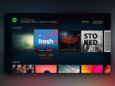 Spotify – Your Music (Concept) concept interface layout music ps4 spotify tv tv interface ui
