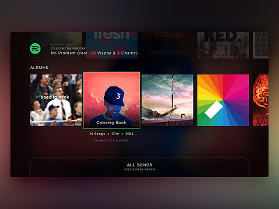 Spotify – Your Music Scrolled (Concept) interface lander music ps4 spotify tv ui