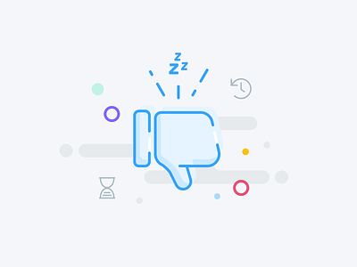 Empty State: Feedback request empty state feedback figma illustration interface product design snooze thumbs down ui ux ux design visual design zero state