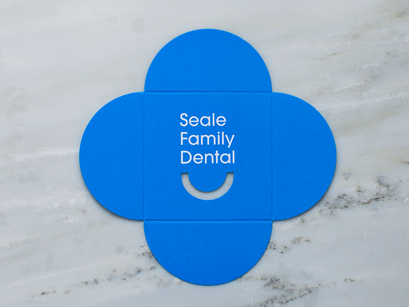 Seale Family Dental animation appointment reminder branding card dentist die cut fold gif logo print seale family dental stop motion